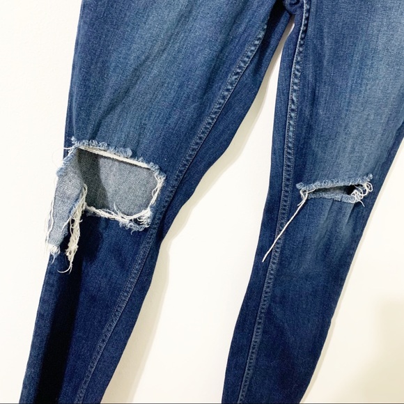 Paige Carter Slim Damen Destructed Dark Wash Cropped Skinny Jeans Size 24 - Picture 8 of 16